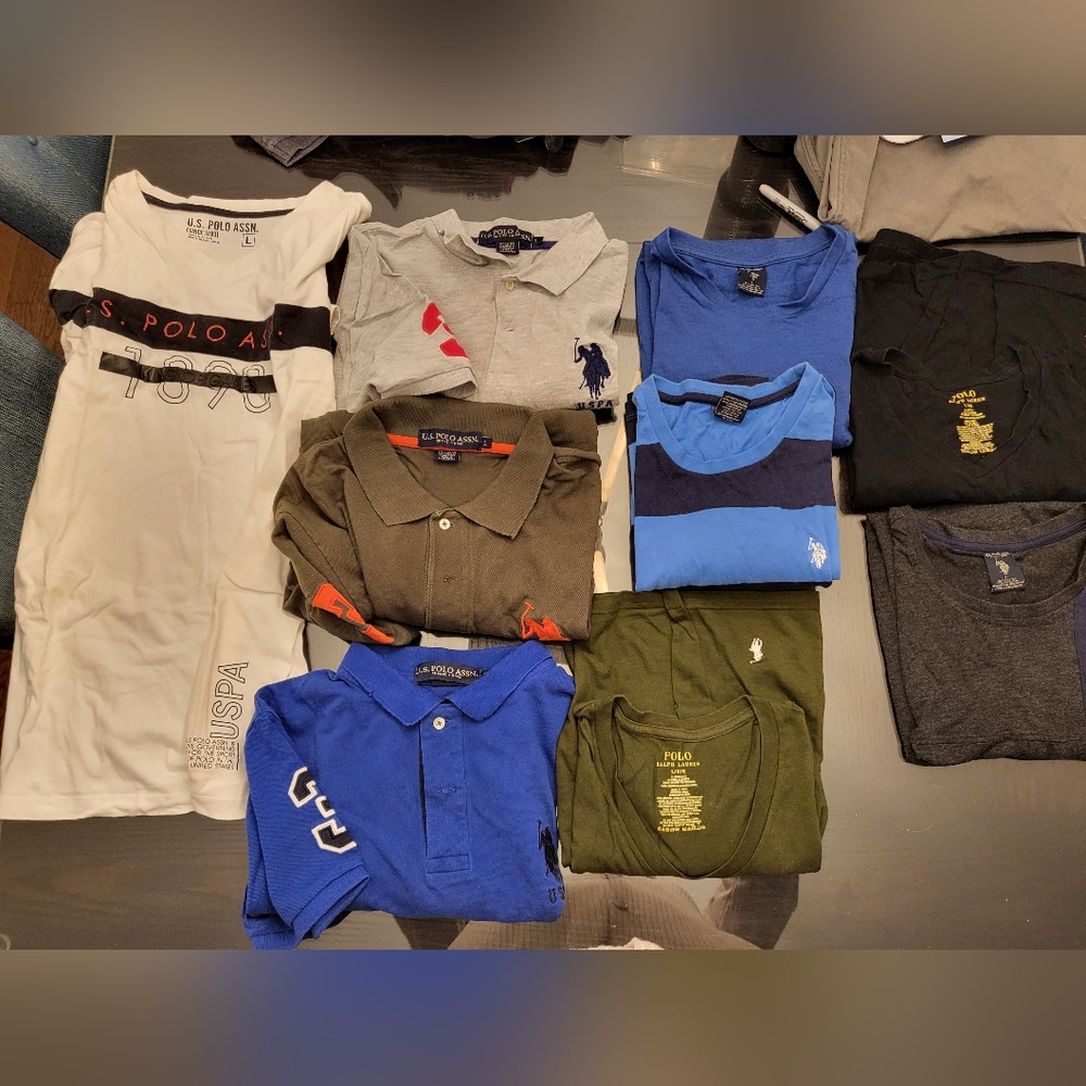 U.S. Polo Assn Men's Polos and Tshirts s:L (9 shirts)